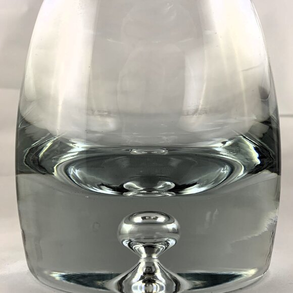 Large Vintage Decanter w/ Stopper – Thick Rounded Glass, Unique Bubble Design - Picture 3 of 4